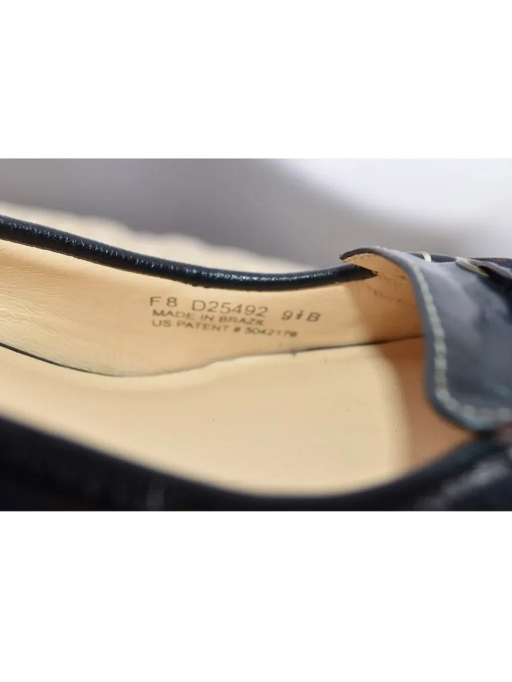 Cole Haan Calista Nike Air Wedge Heel Slip On Shoe Smooth Black Leather Sz 9 1/2